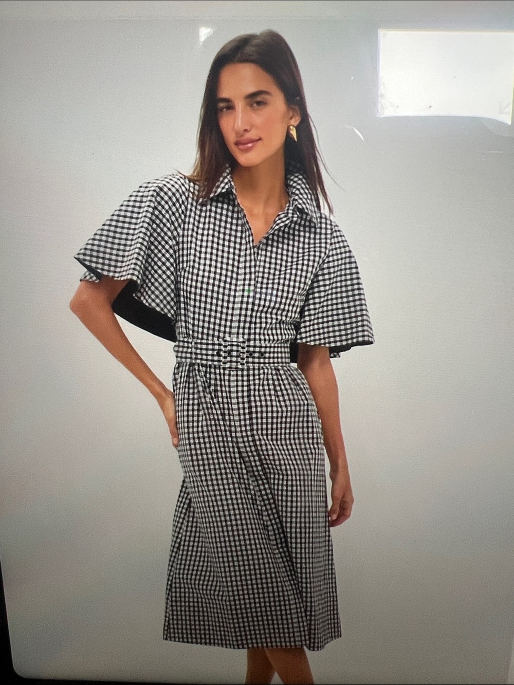 Tuckernuck Black & White Gingham Cape Chloe Dress